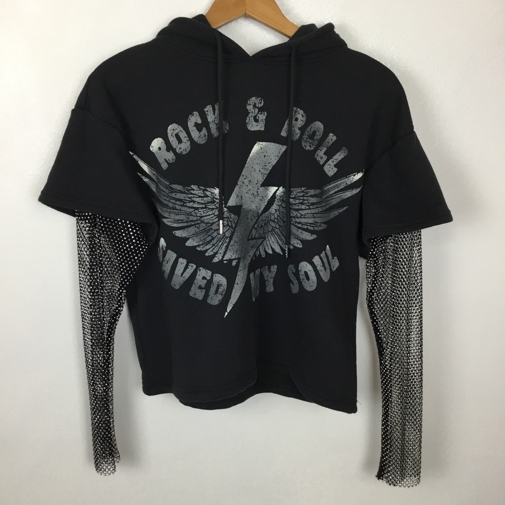 NWT BUCKLE GOODIE TWO SLEEVES Mesh Rhinestone Arm Rock & Roll Saved My Soul S